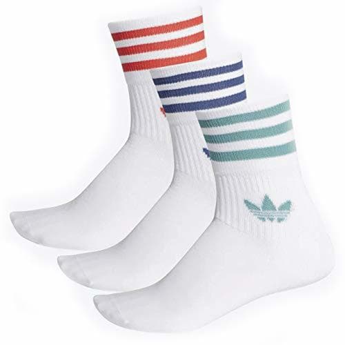 Producto adidas Mid Cut CRW Sck Socks, Unisex Adulto, Top:White/White/White Bottom:Lush Red s16