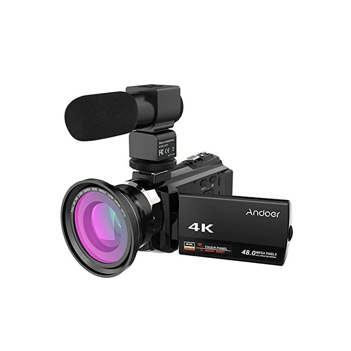 Producto Andoer 4K 1080P 48MP WiFi Cámara de Video Digital Grabadora de Videocámara