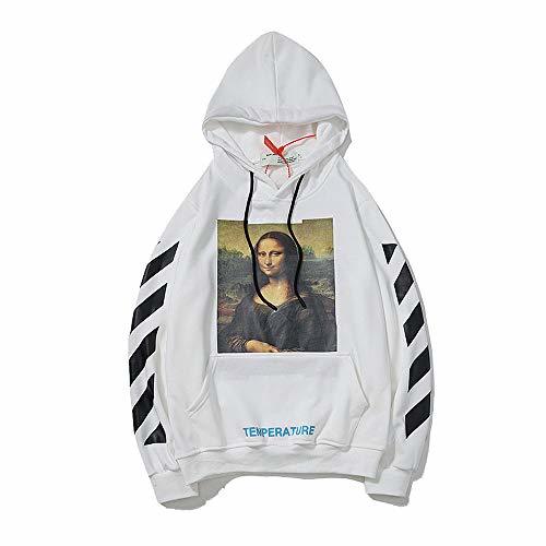 Home QYS Sudadera con Capucha Off OW Logo Cotton Pullover para Hombres/Mujeres