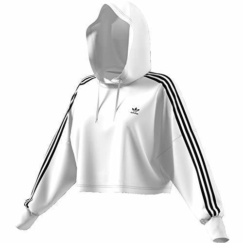 Fitness adidas Cropped Hood Sudadera con Capucha, Mujer, Blanco