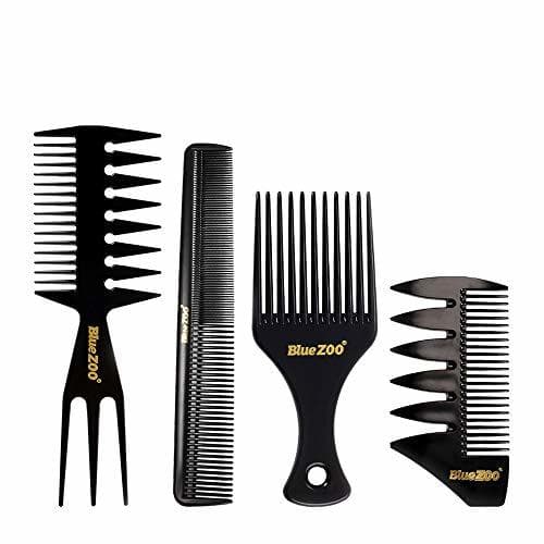 Lugar Anself 4PCS Juego de peine para hombres Estilo de cabello Peine grande