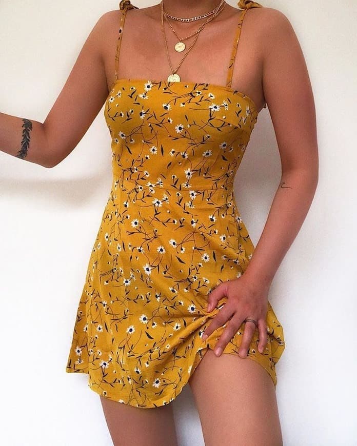 Moda yellow dress