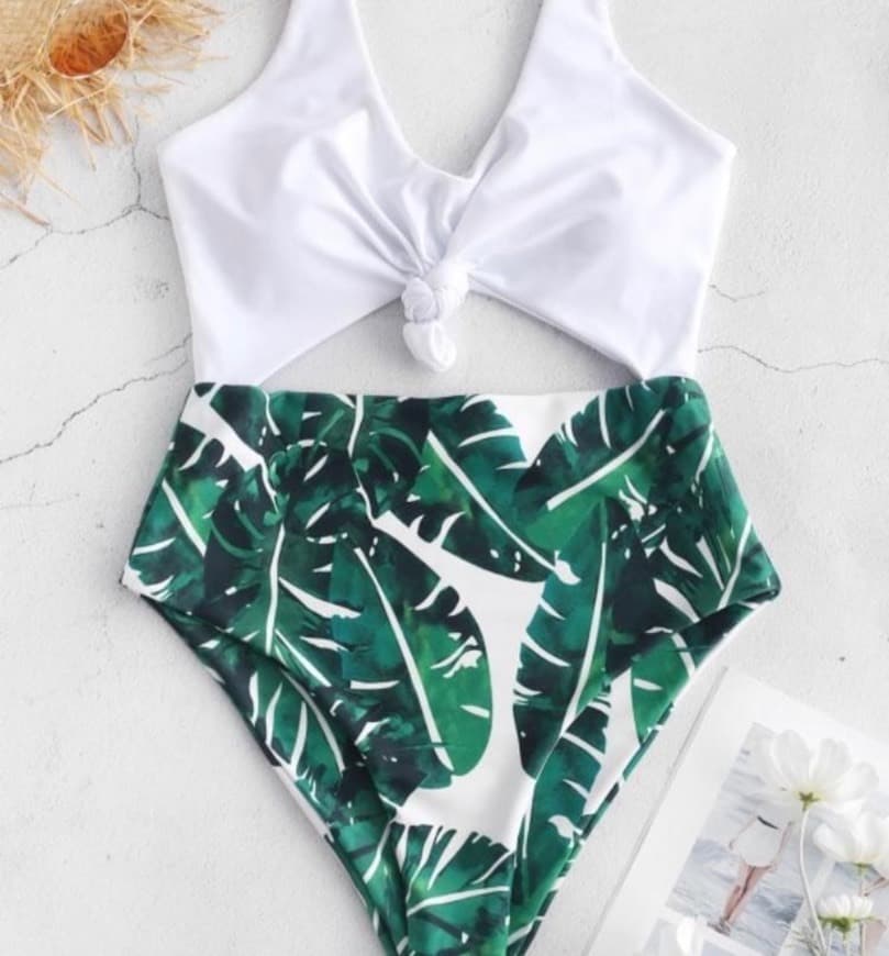 Product Bikini Zaful verde e branco 