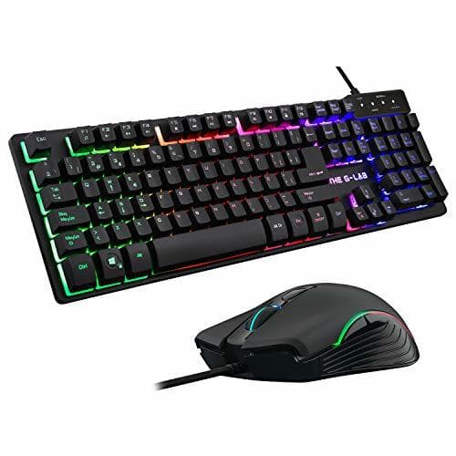 Electronic THE G-LAB Combo KRYPTON Pack de Teclado Gaming USB y Ratón Multicolor