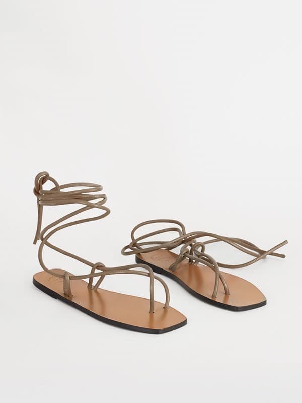 Moda Alezio Khaki Brown Ankle strap sandals - ATP Atelier