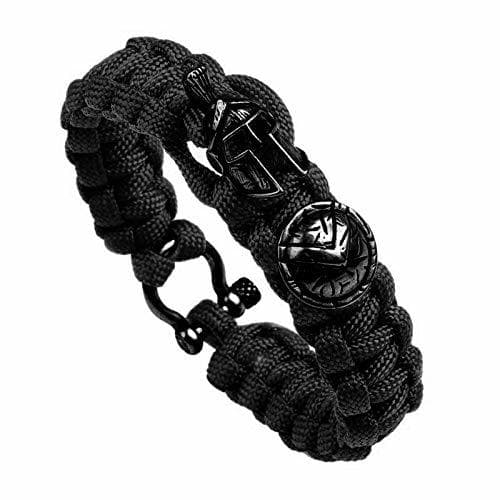 Product WDAIJY Pulsera De Hombre，Supervivencia Al Aire Libre Hombres Pulsera Casco Guerrero Espartano