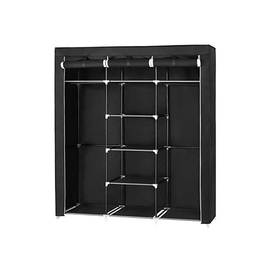 Home SONGMICS Armario Closet Organizador Textil Plegable Color Negro 175 x 150 x