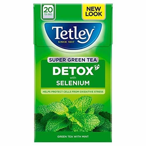 Place Bolsitas De Té De Menta Desintoxicación Tetley Verdes Estupendos 20 Por Paquete