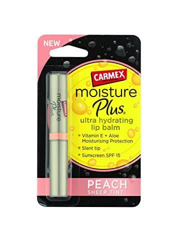 Producto Carmex Moisture Plus Ultra Sheer Hidratante SPF15 Peach Tinte Finalizar Lip Balm