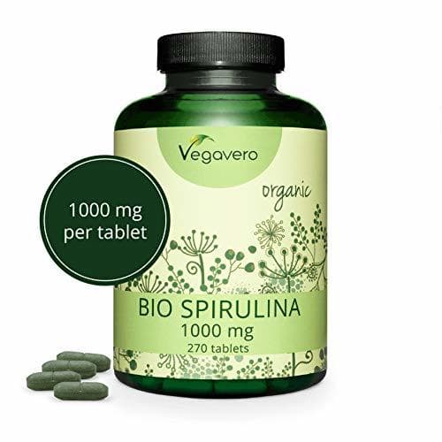 Beauty Spirulina Orgánica Vegavero® | La Dosis Más Alta: 1000 mg/Comprimido | Sin