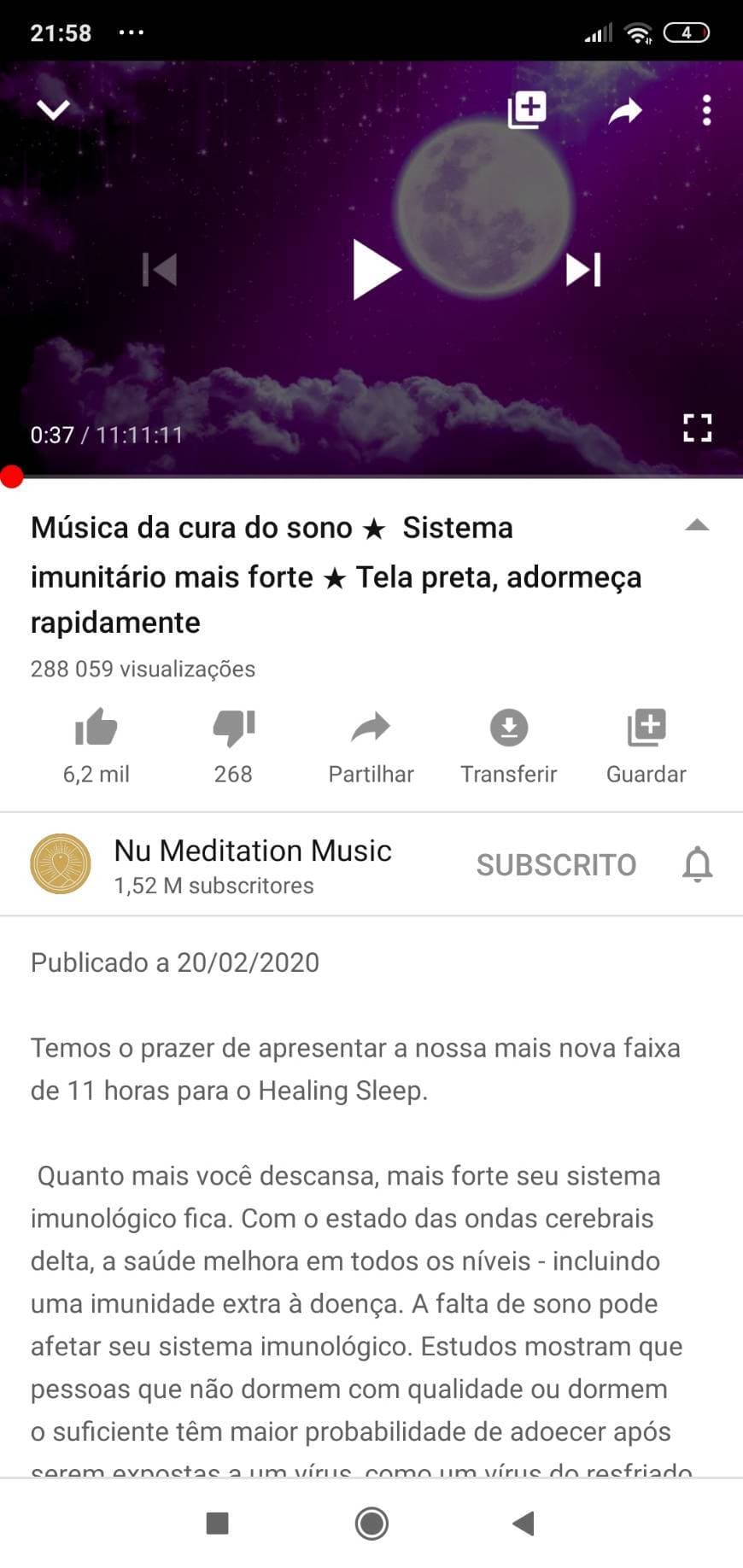 App Cura do sono. 