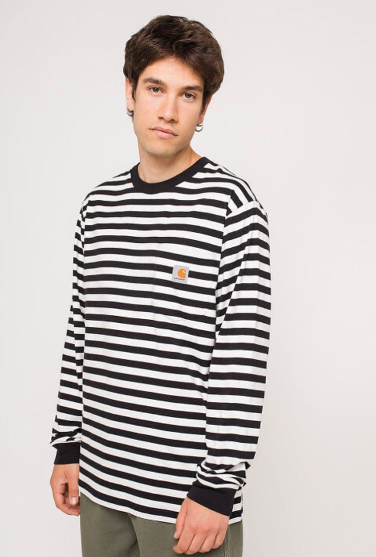 Moda Camiseta Carhartt Scotty Pocket T-Shirt Black/White 