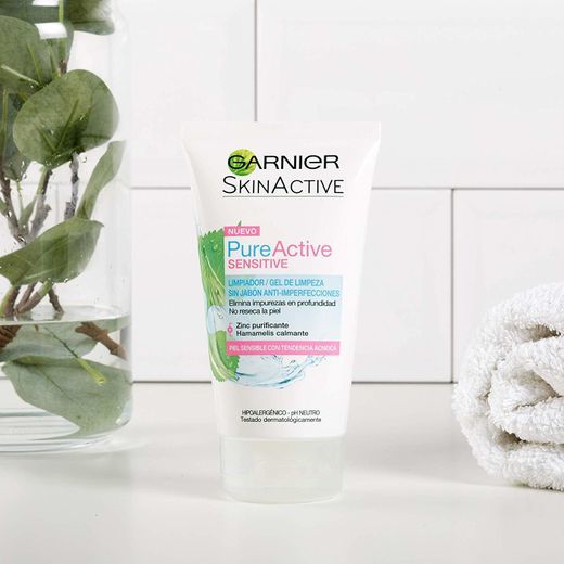 Moda Garnier Skin Active Pure Active Sensitive Limpiador de poros sin ...