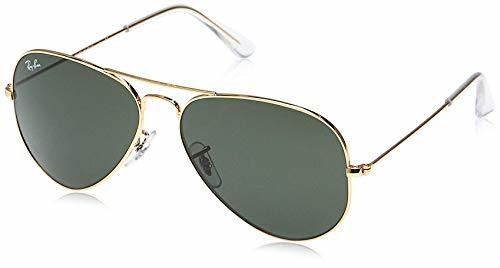 Fashion Rayban - Gafas de sol Aviador Aviator Large Metal, Gold