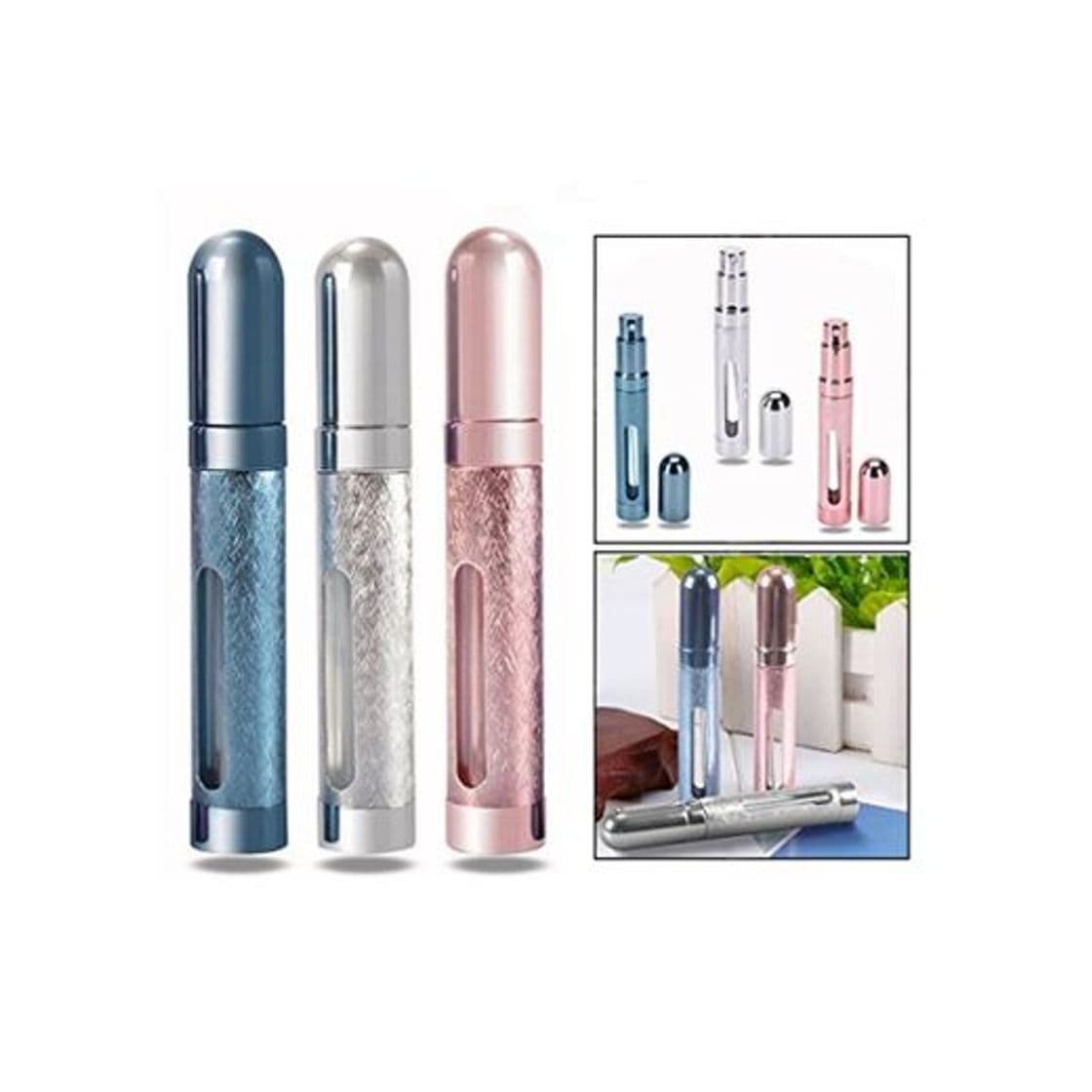 Product OFKPO 3 Piezas de Atomizador de Perfume Accesorios de Viaje Botella Cosmetica Botella con Ventana para Viajes Aéreos y Salidas Nocturnas