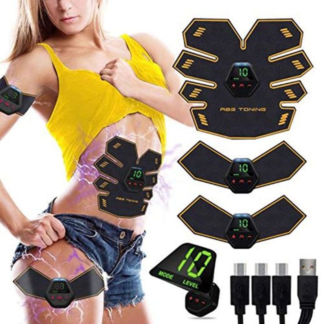 Producto MATEHOM Electroestimulador Muscular Abdominales, USB Recargable EMS Estimulador Muscular Abdominales, para Abdomen