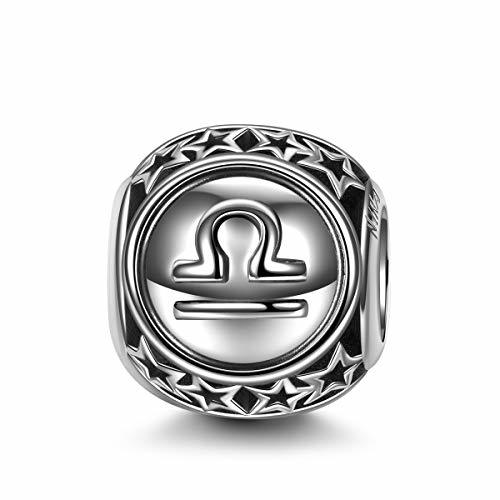 Lugar NINAQUEEN Charm Encaja con Pandora Libra Signo Zodíaco Regalos Mujer Originales Plata