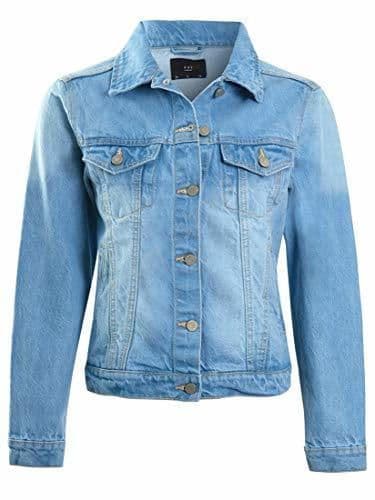 Producto SS7 Chamarra de Jean de Ajuste Relajado para Mujer Azul Stonewash Azul