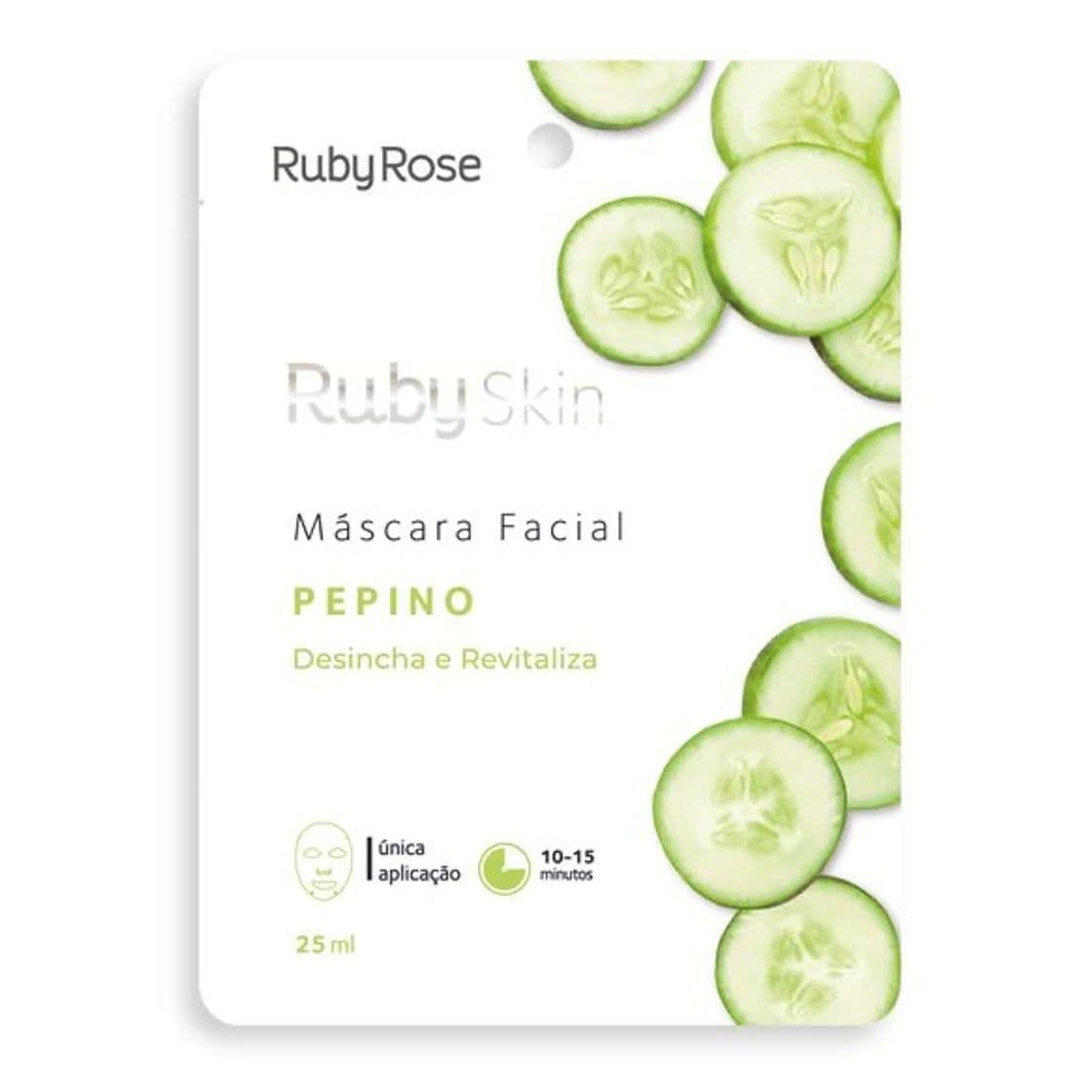 Moda MÁSCARA FACIAL DE TECIDO PEPINO SKIN - RUBY ROSE - Loja ...