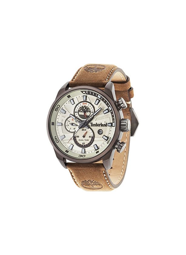 Fashion Timberland Henniker II - Reloj de hombre de cuarzo beige con esfera analógica pantalla