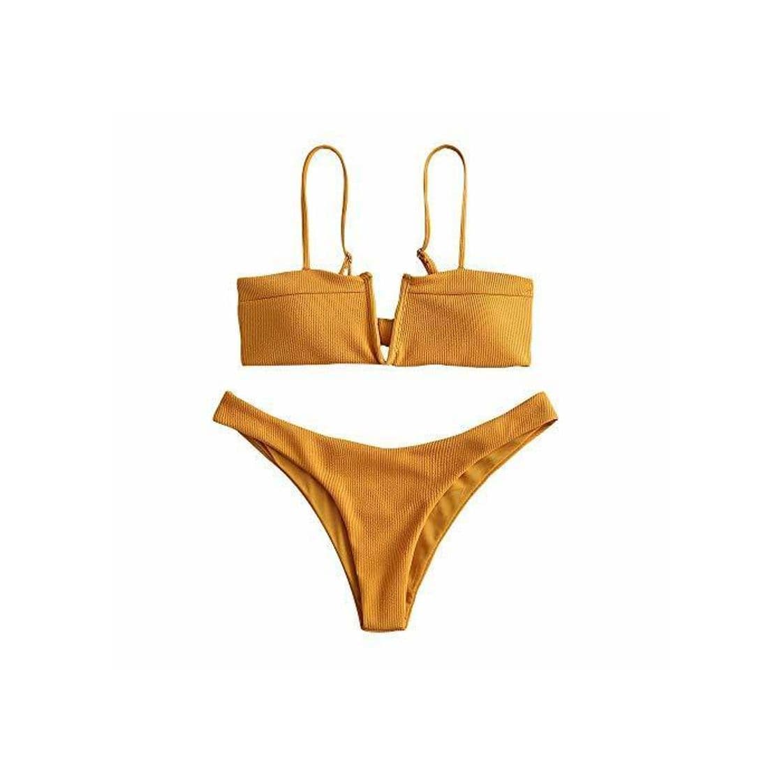 Fashion ZAFUL Set De Bikini con Relleno Lazada en Espalda Escote en V