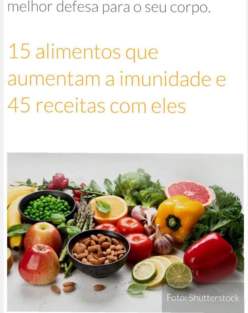 Fashion Alimentos que aumentam a imunidade