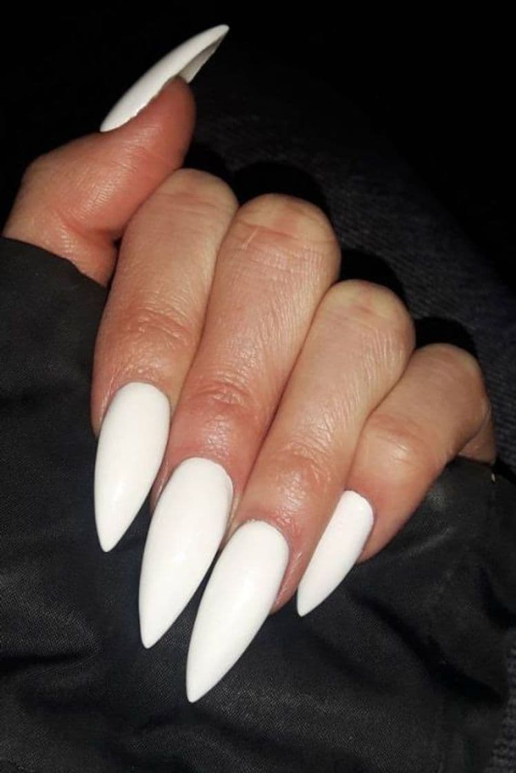 Moda Unhas em gel stileto neon branco 