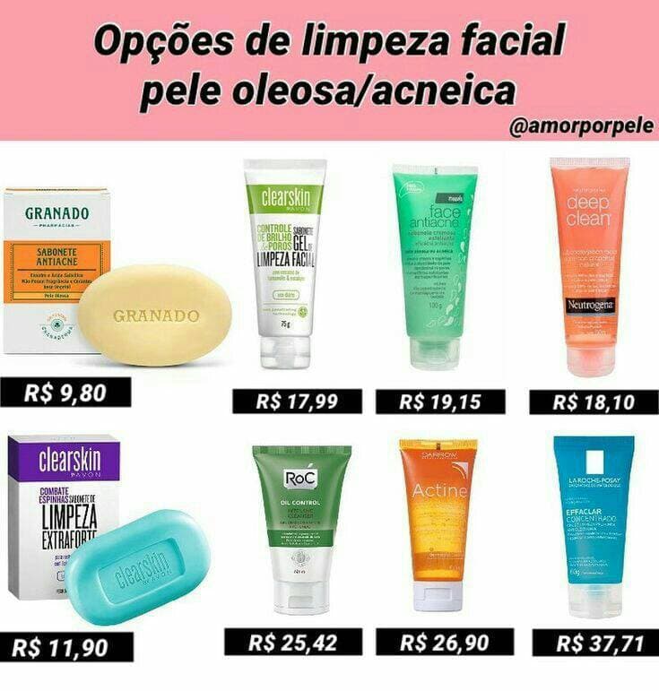 Fashion Opções de limpeza facial pele oleosa/acneica 