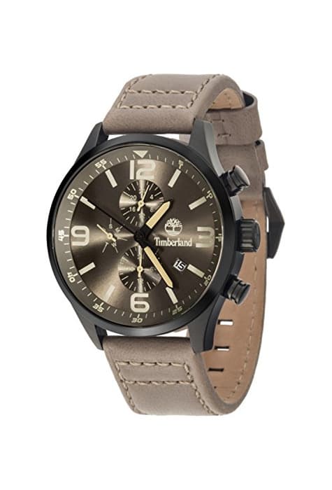 Moda Timberland Rutherford Reloj para Hombre Analógico de Cuarzo con Brazalete de Piel