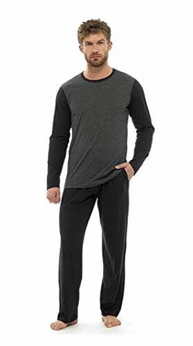 Lugar Pijama Hombre Invierno Sudadera Gimnasio 100% Algodón Mangas Largas Set Suave Cómodo