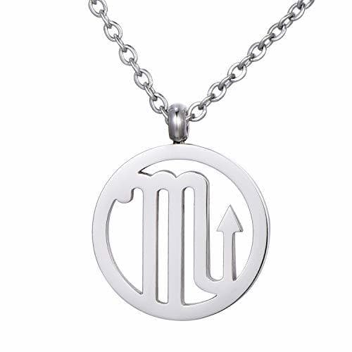 Producto Morella Collar Acero Inoxidable Plata con Colgante Signo del Zodiaco Escorpio en