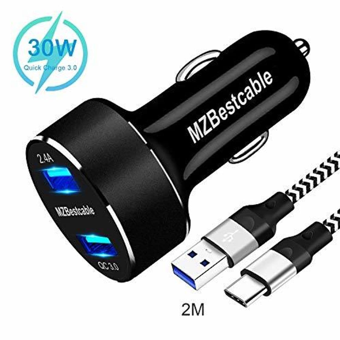 Electronic Cargador Coche Usb Carga Rápida 30W Para Xiaomi Redmi Note 7 8