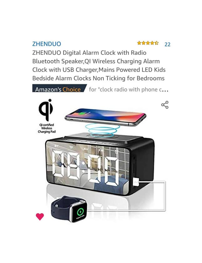 Product ZHENDUO Digital Alarm Clock with Radio Bluetooth Speaker