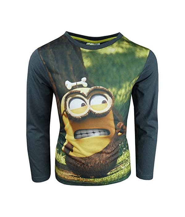 Producto Minions Despicable Niños Camiseta de Manga Larga/T-Shirt Gris Oscuro-3 Años