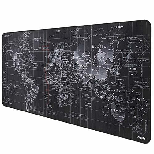 Electronic Anpollo Alfombrilla Raton Ordenador XXL Gaming Grande 900x400mm Mapa Mundi