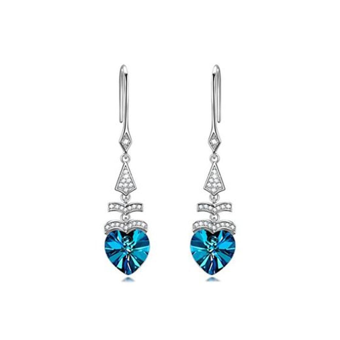 Moda Alex Perry Regalo 25 Plata Pendientes Mujeres Corazón Azul Árbol Cristales Swarovski Joyería para Elle Su Madre Amante Cumpleaños Aniversario