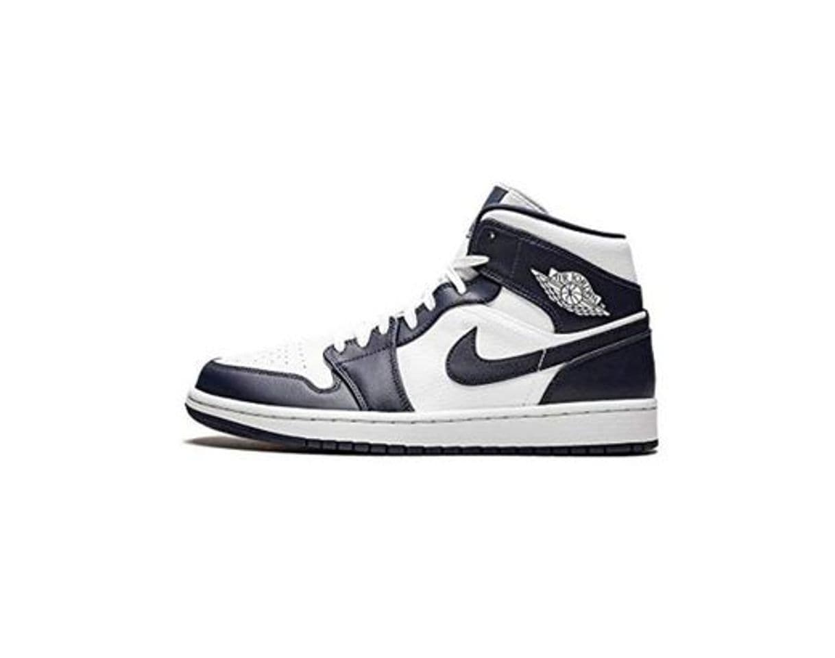 Moda Nike Air Jordan 1 Mid, Zapatos de Baloncesto para Hombre, Blanco