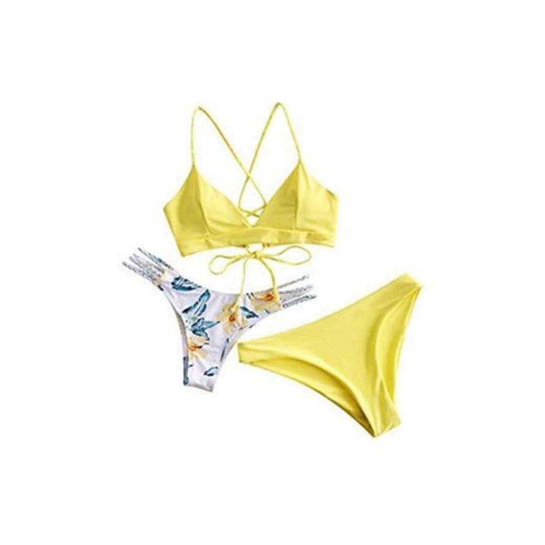 Product Zaful - Bikini de baño trenzado con estampado