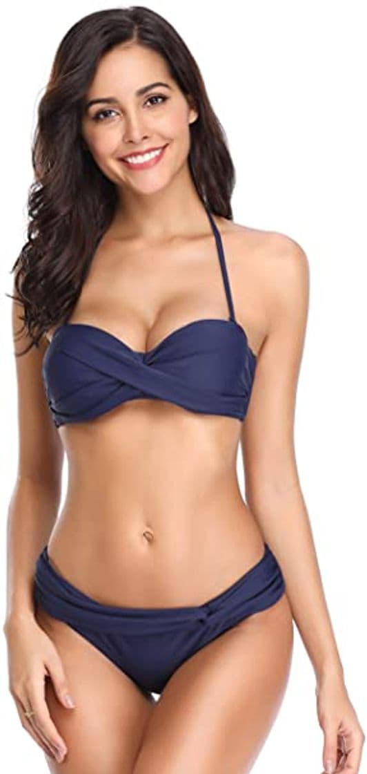 Fashion SHEKINI Bandeau Twist Halter para Mujeres Bikini Trajes de b