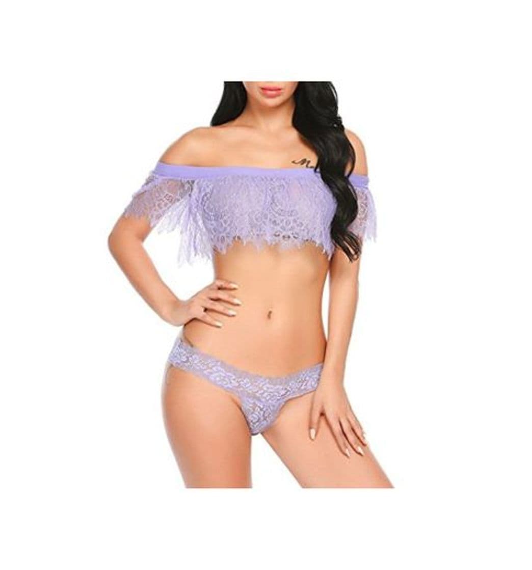 Moda Avidlove Sexy Ropa Interior Lace Camisa De Dormir Salto De Cama Encaje Cuello V