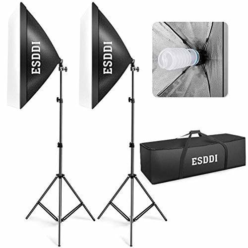 Electrónica ESDDI Softbox Kit Iluminacion Fotografia con 2 Softbox 50x70cm