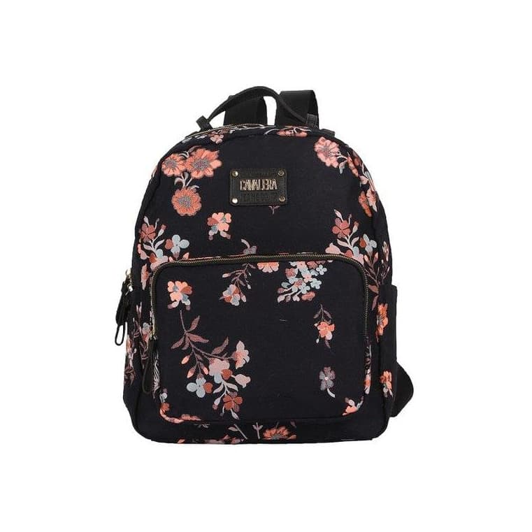 Product Mochila preta com flores😍