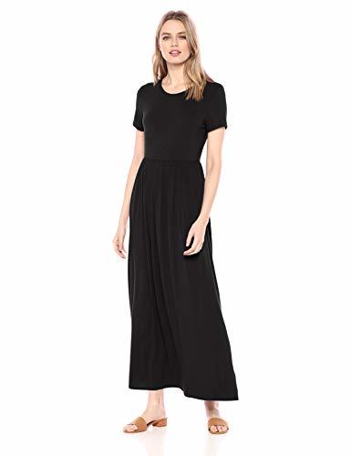 Producto Amazon Essentials – Vestido largo de manga corta con cintura ceñida para