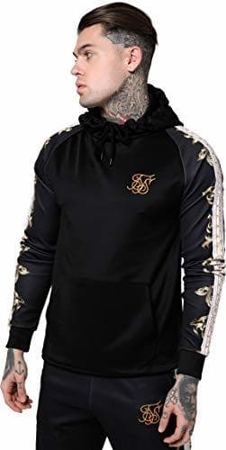 Place Sik Silk de los Hombres Sudadera con Capucha Raglan Muscle Fit