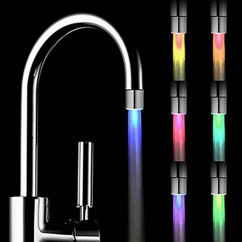 Product Filtro Sensor luz LED Grifo Baño Cocina Agua Colores Ahorro 