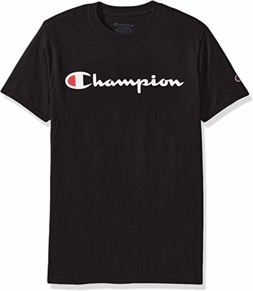 Fashion Champion Classic Logo para Hombre Camiseta, Negro