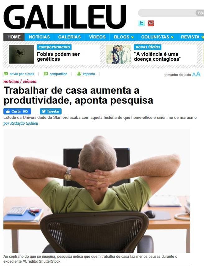 Fashion Trabalhar de casa aumenta a produtividade, aponta pesquisa