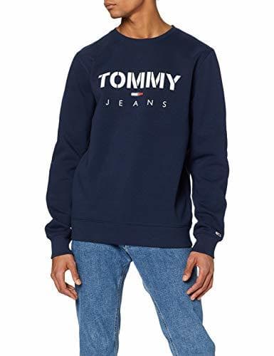 Fashion Tommy Hilfiger TJM Novel Logo Crew Jersey de Deporte, Azul