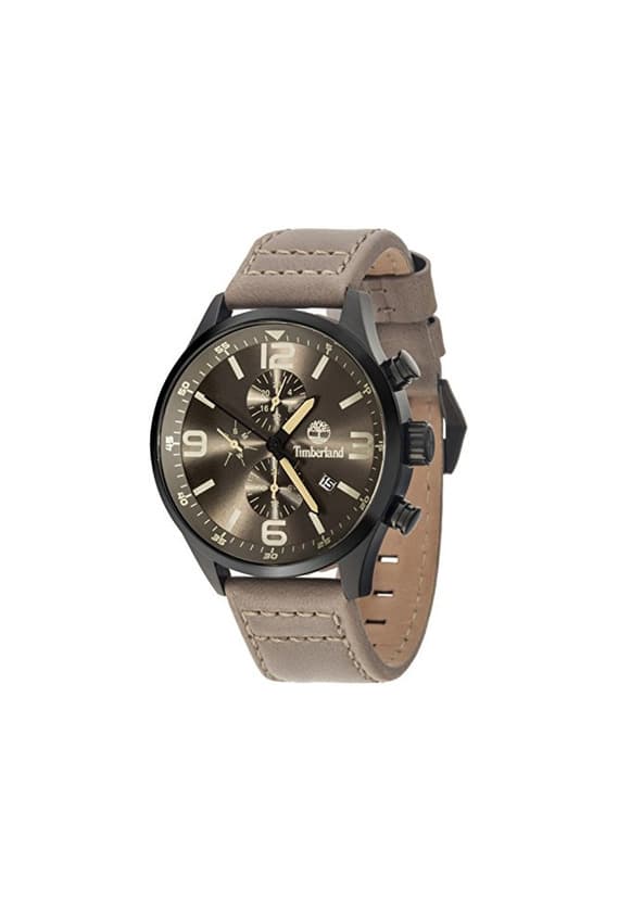 Moda Timberland Rutherford Reloj para Hombre Analógico de Cuarzo con Brazalete de Piel