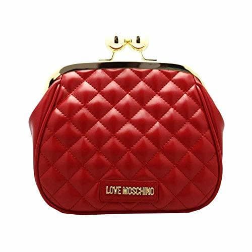 Producto Love Moschino Borsa Quilted Nappa PU, Bolsa de mensajero para Mujer, Rojo